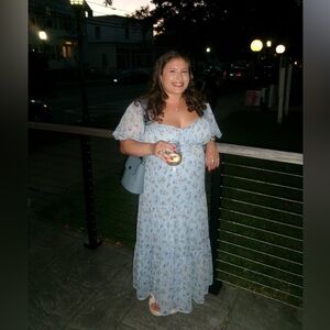 ASOS Curve Light Blue Floral Maxi Dress